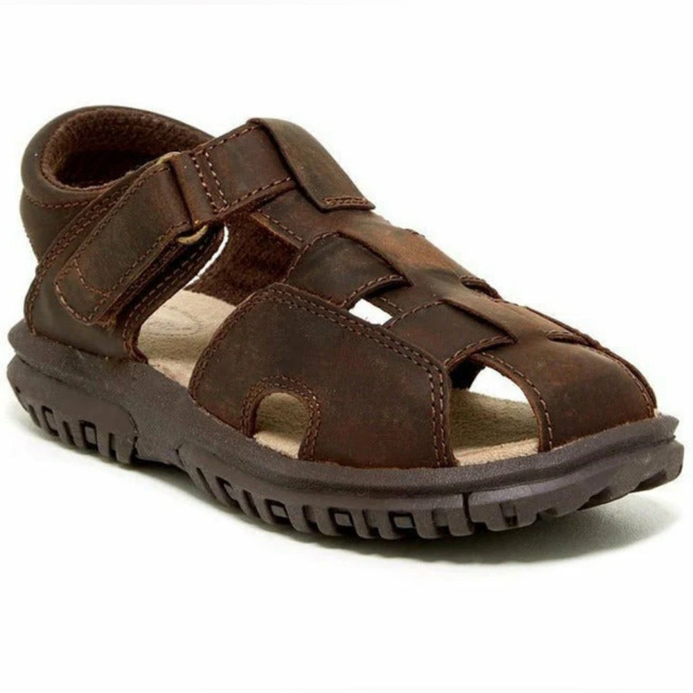 Stride Rite Angler Leather Fisherman’s Sandal, Velcro closure, Toddler size 8